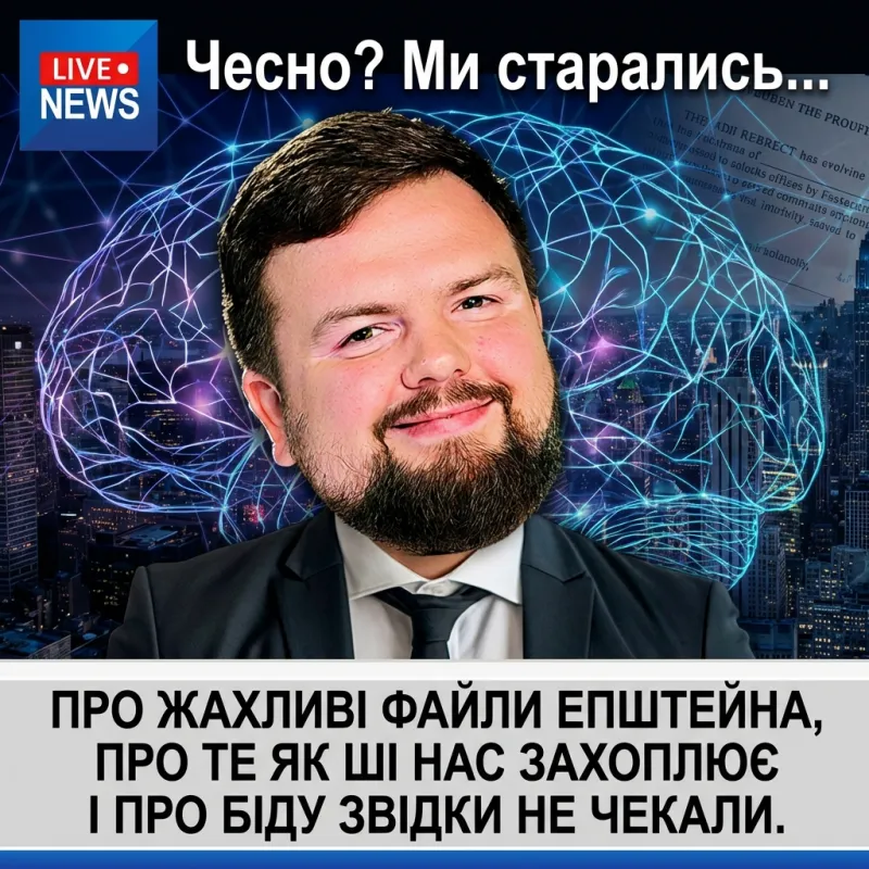 Про жахливі файли Епштейна, про те як ШІ нас захоплює і про біду звідки не чекали.